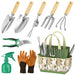 9-Piece Stainless Steel Garden Tool Set with Bag & Gloves