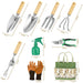 9-Piece Stainless Steel Garden Tool Set with Bag & Gloves