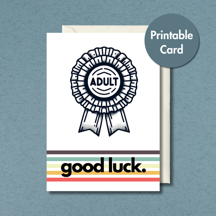 Adult Award Badge Card | Funny 18th Birthday Card I Same Day Download