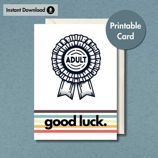Adult Award Badge Card | Funny 18th Birthday Card I Same Day Download