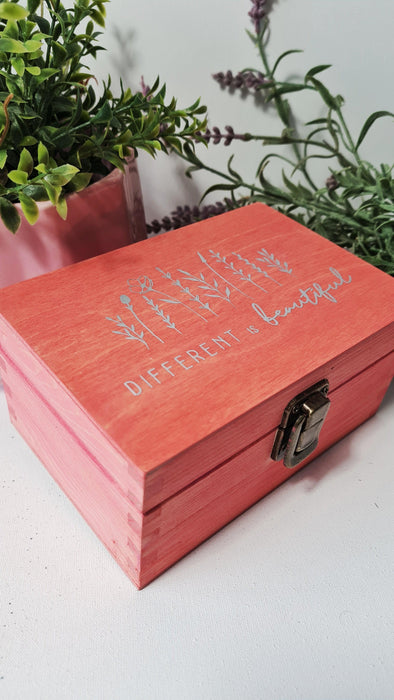 Affirmation Keepsake Box I Different is Beautiful I Unique Gift Idea