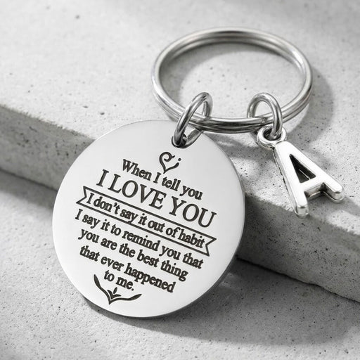 Anniversary Keychain – Romantic Couple Keyring with Personalised Initial