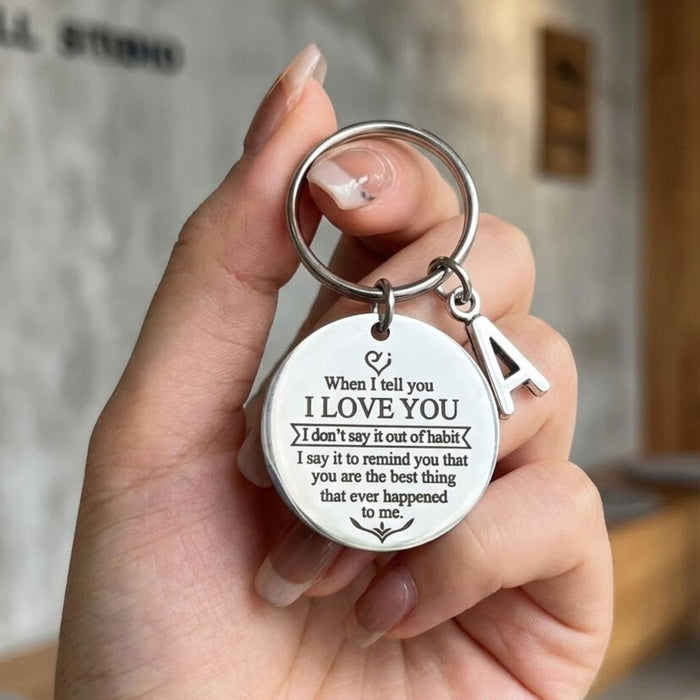 Anniversary Keychain – Romantic Couple Keyring with Personalised Initial