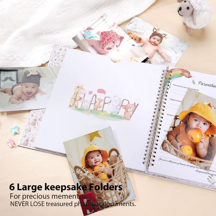 Baby Memory Book – My Baby’s First Five Years Keepsake Album with Milestone Pages, Photos & Stickers