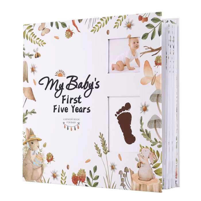 Baby Memory Book – My Baby’s First Five Years Keepsake Album with Milestone Pages, Photos & Stickers