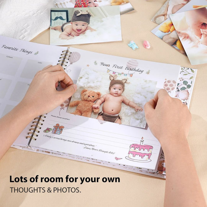 Baby Memory Book – My Baby’s First Five Years Keepsake Album with Milestone Pages, Photos & Stickers