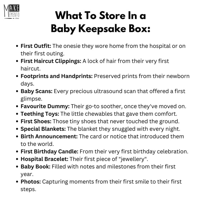 Baby Name Keepsake Box I Nursery Storage for First Year Milestones I Childrens Gift