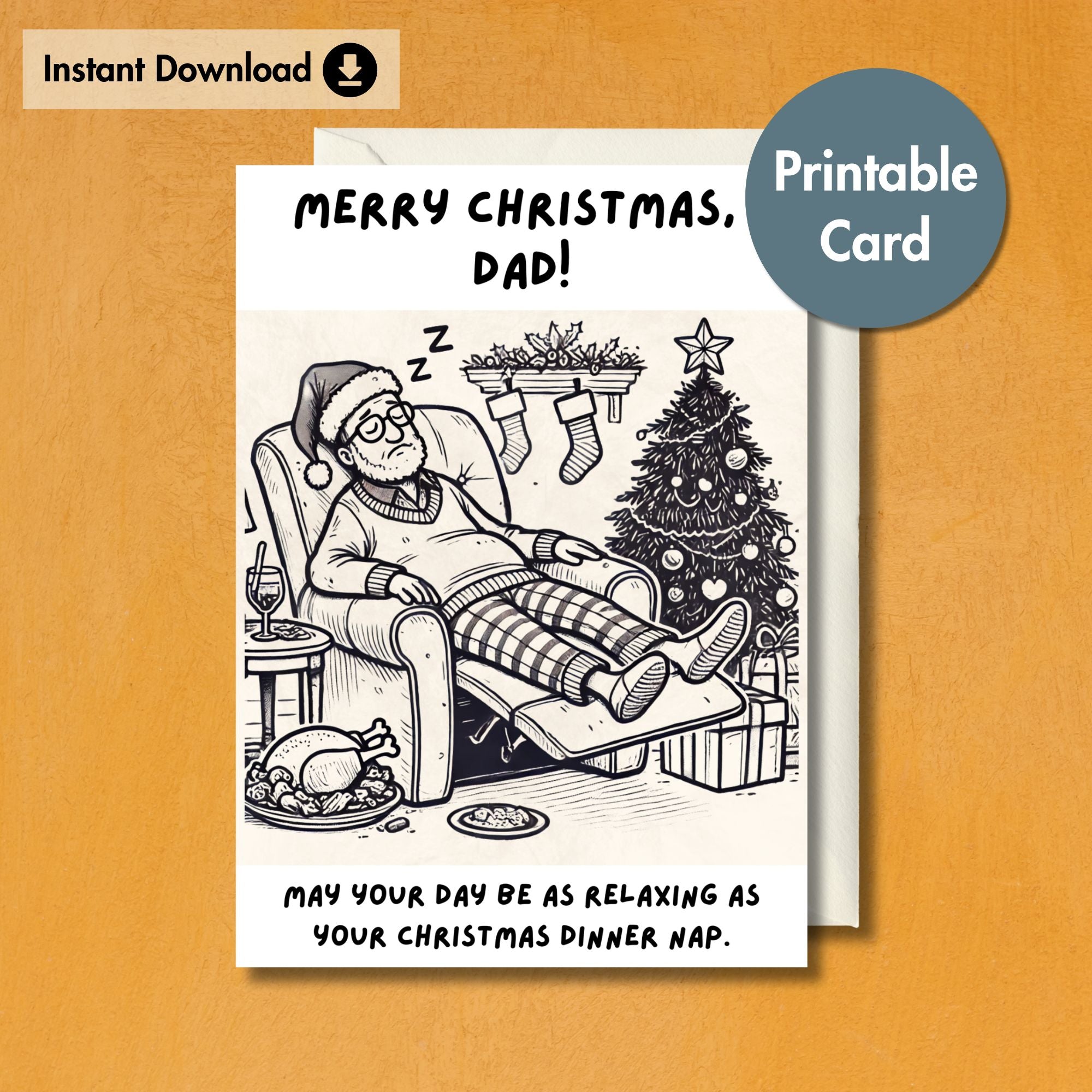 funny christmas card for dad | fun instant printable family xmas