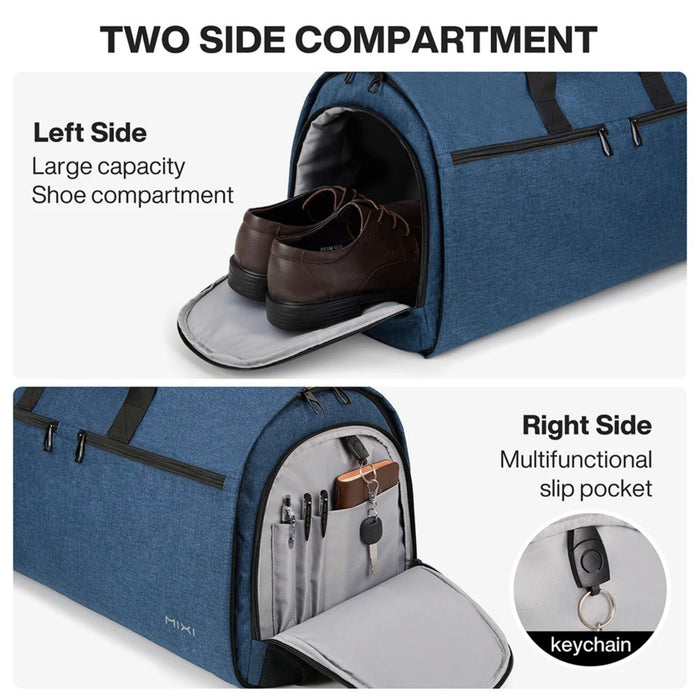 Convertible Garment Duffel Bag – Multifunctional Suit Storage Travel Bag with Shoe Compartment