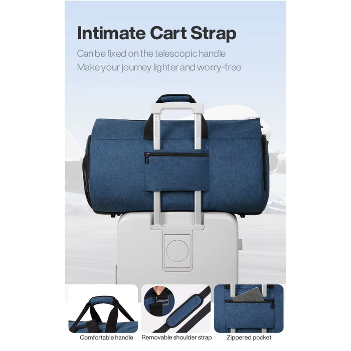 Convertible Garment Duffel Bag – Multifunctional Suit Storage Travel Bag with Shoe Compartment