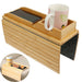 Couch Cup Holder Bamboo Sofa Armrest Tray – Foldable Anti-Slip Sofa Side Table