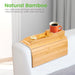 Couch Cup Holder Bamboo Sofa Armrest Tray – Foldable Anti-Slip Sofa Side Table