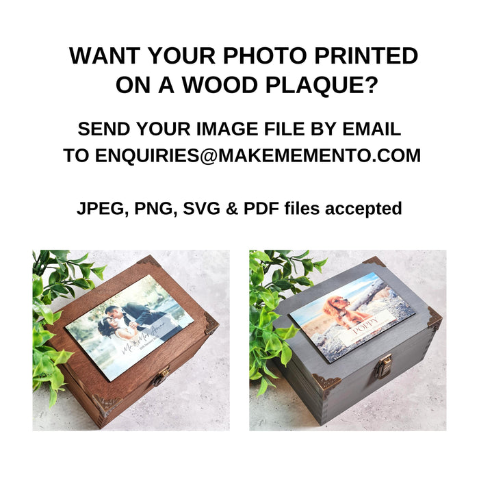 Couples Photo Anniversary Memory Box - Personalised Wood Wedding Anniversary Gift - Wife Husband Keepsake