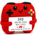 Crochet Dad Game Controller – Handmade Knitted Gaming Gift with Card