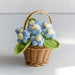 Crochet Forget-Me-Not Flower Basket – Hand-Knitted Potted Floral Home Decor