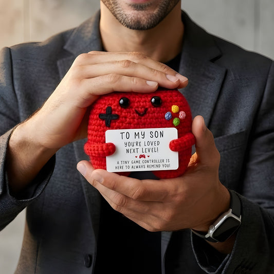 Crochet Son Game Controller Gift – Knitted Gift with Card