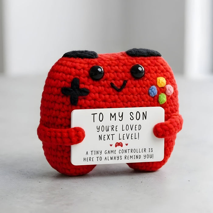 Crochet Son Game Controller Gift – Knitted Gift with Card