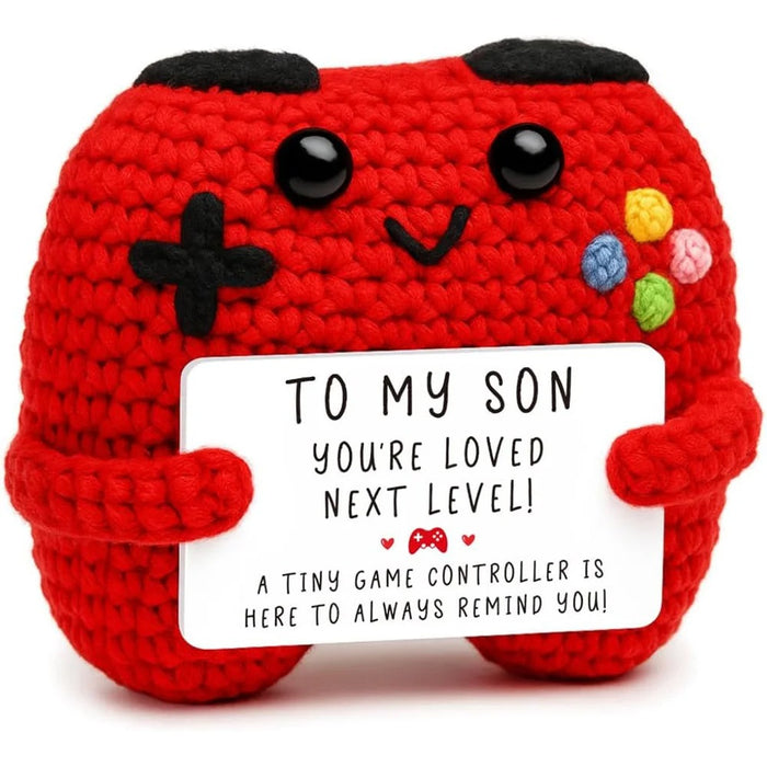 Crochet Son Game Controller Gift – Knitted Gift with Card