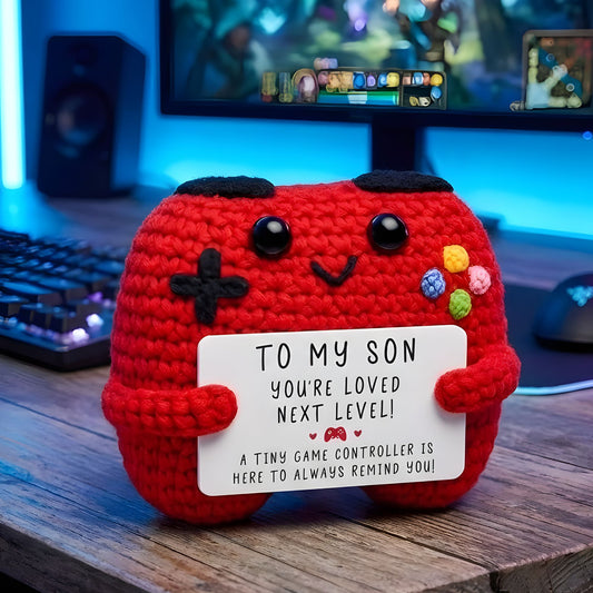 Crochet Son Game Controller Gift – Knitted Gift with Card