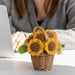 Crochet Sunflower Basket – Hand-Knitted Potted Sunflower Table Decor