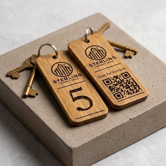 Key Sign Qr Code Custom QR Code Keyring I Wooden Scanable Website Keyring I Personalise ...