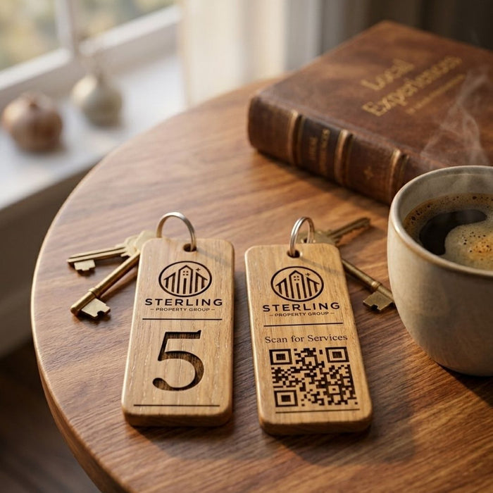 Custom QR Code Keyring I Wooden Scanable Website Keyring I Personalised QR Code Keychain
