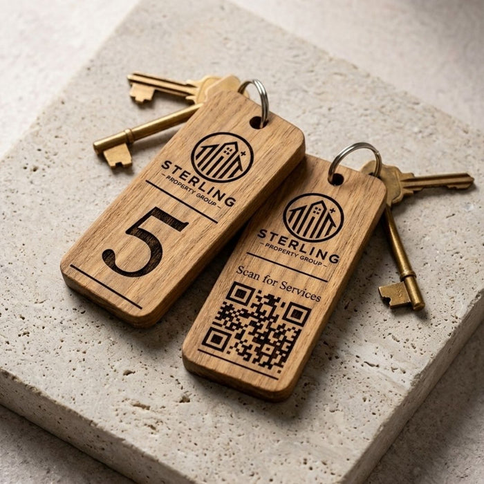 Custom QR Code Keyring I Wooden Scanable Website Keyring I Personalised QR Code Keychain