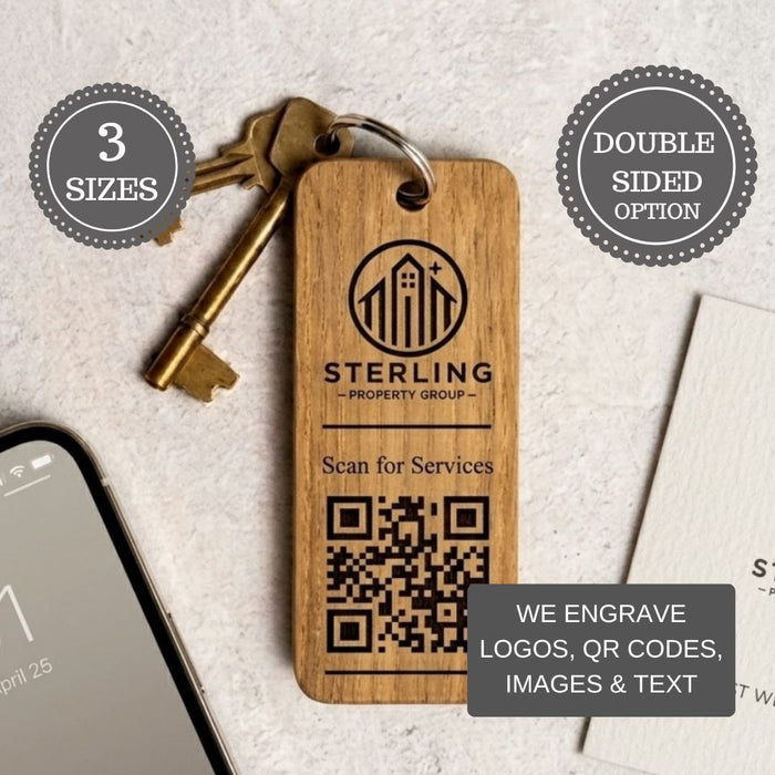 Key Sign Qr Code Custom QR Code Keyring I Wooden Scanable Website Keyring I Personalise ...
