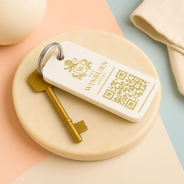 Custom QR Code Keyrings for Hotels – Guest Info in a Scan