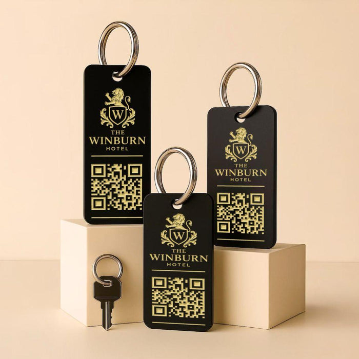 Custom QR Code Keyrings for Hotels – Guest Info in a Scan