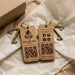 Custom QR Code Wooden Keyring, Branded Business Keyring, Personalised Logo Keychain, Promotional Company Key Fob, Engraved Key Tag