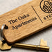 Custom Wooden Keyrings for Airbnb, Hotels & Property Management | Engraved Solid Oak with Logo, Text & QR Code
