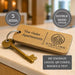Custom Wooden Keyrings for Airbnb, Hotels & Property Management | Engraved Solid Oak with Logo, Text & QR Code