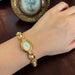 Elegant Pearl Strap Ladies Watch – Vintage Oval Quartz Wristwatch for Women