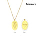 Engraved Birth Flower Pendant Necklace