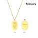 Engraved Birth Flower Pendant Necklace