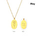 Engraved Birth Flower Pendant Necklace