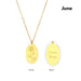Engraved Birth Flower Pendant Necklace