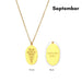 Engraved Birth Flower Pendant Necklace