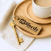 Engraved Business Logo Keyring I Branded Wooden Keychain I Personalised Oak Keyring