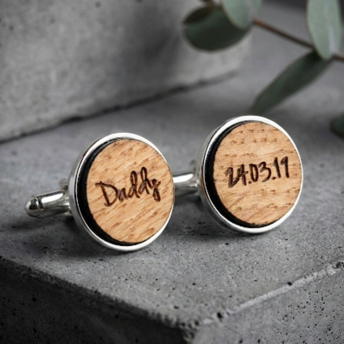 Engraved Daddy Cufflinks I New Dad Gift I Birthday Gift for Him