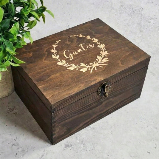 Engraved Family Memory Box I Wooden Photo Papers Large A4 Storage Box - 6 Sizes Small to XLarge