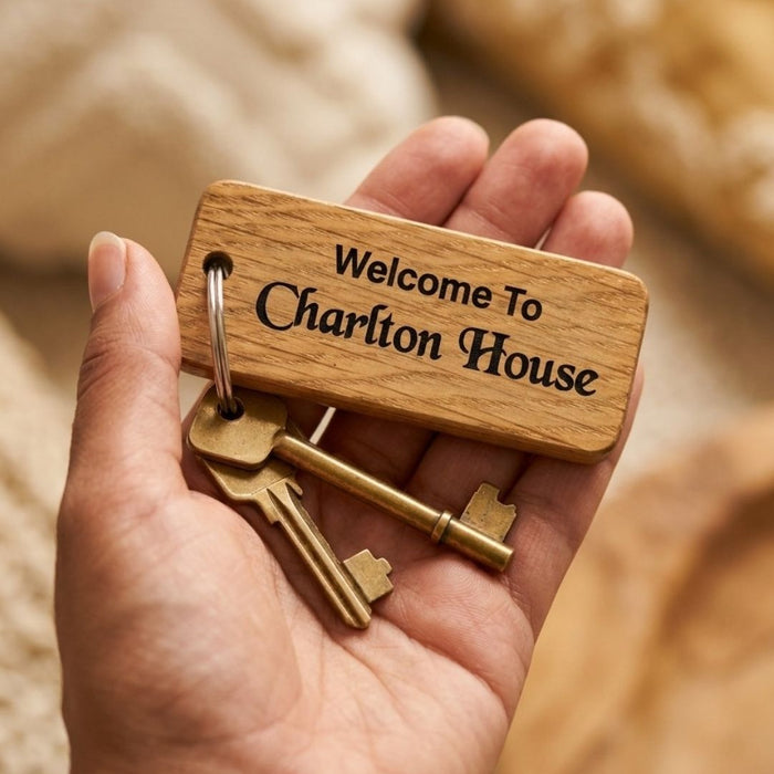 Engraved Keyrings for Airbnb & Holiday Lets | Add WiFi QR Code & Guest Welcome Info