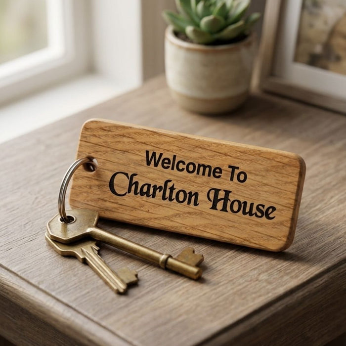 Engraved Keyrings for Airbnb & Holiday Lets | Add WiFi QR Code & Guest Welcome Info
