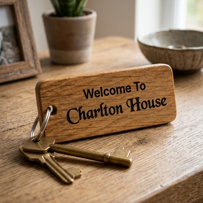 Engraved Keyrings for Airbnb & Holiday Lets | Add WiFi QR Code & Guest Welcome Info