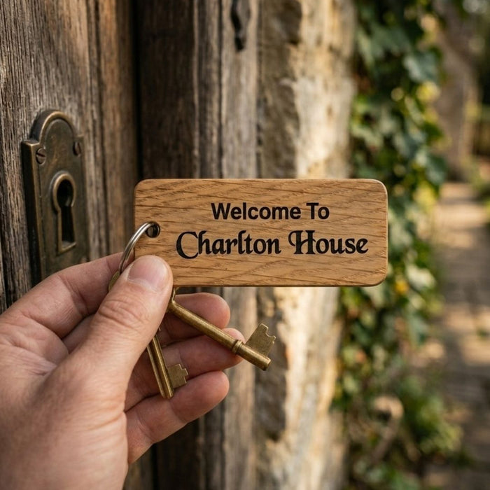 Engraved Keyrings for Airbnb & Holiday Lets | Add WiFi QR Code & Guest Welcome Info