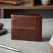 Engraved Leather Wallet I Personalised Gift for Men