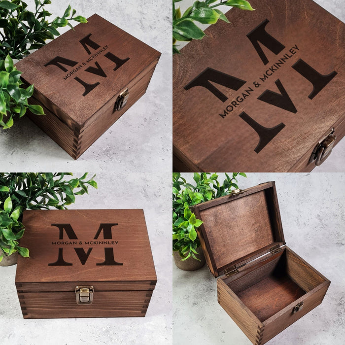 Engraved Logo Wooden Keepsake Box - 6 Sizes Small to XLarge