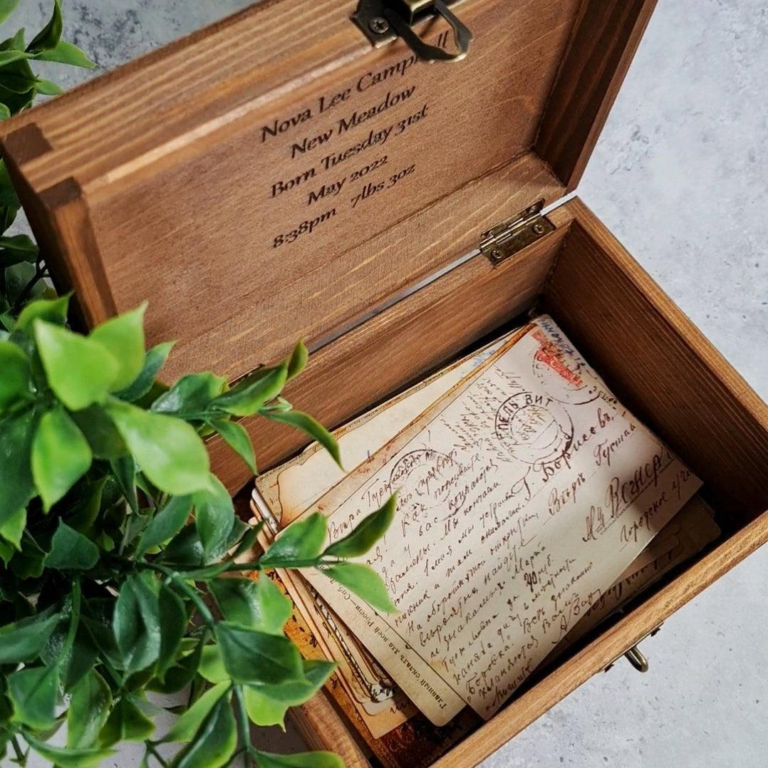 Engraved Monogram Initial Box I Small Large Wood Boxes I Make Memento