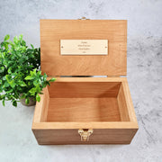 Engraved Pet Photo Keepsake Box - Solid Oak Pet Memory Box